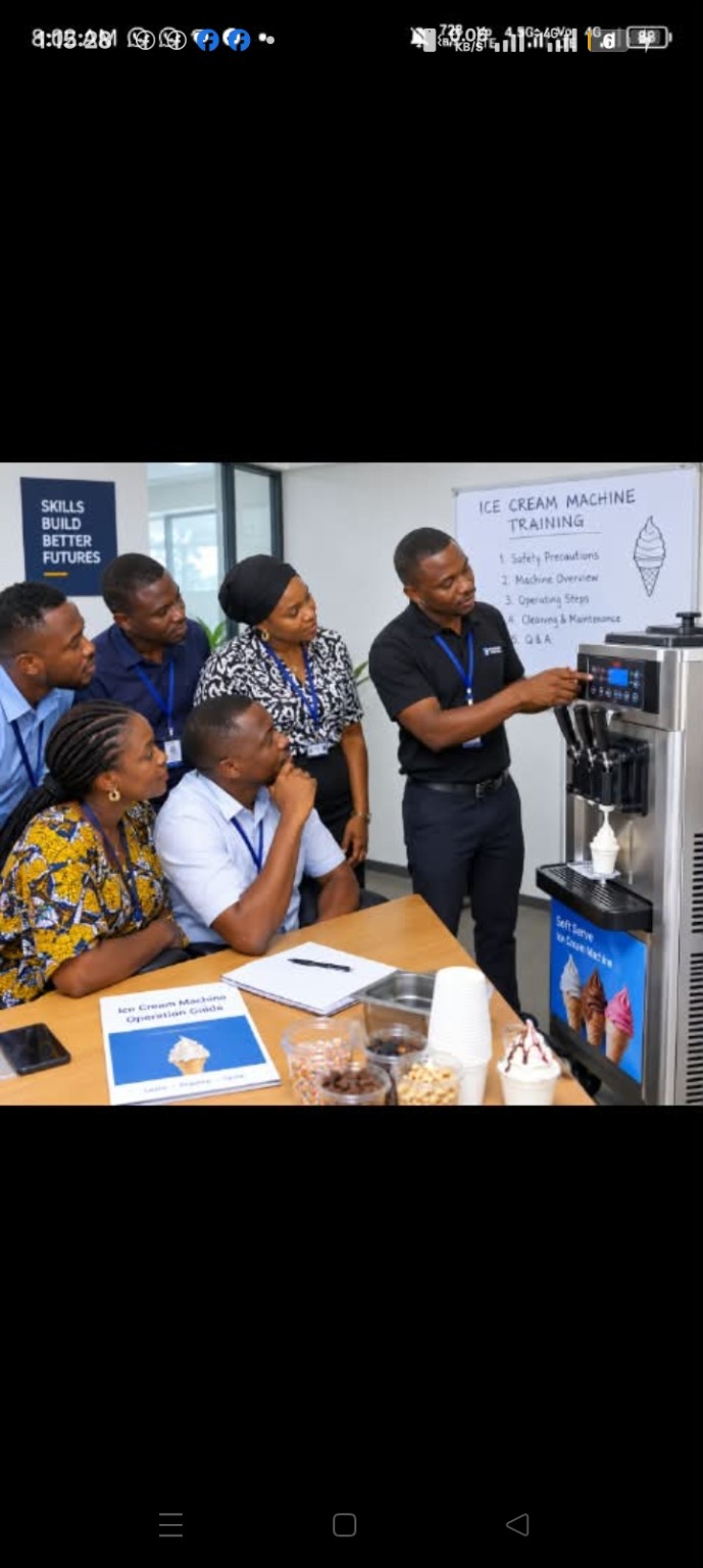 Kofebd Global Resources ice cream machine training session